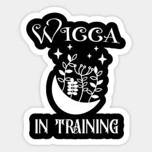 Wicca In Training Witchcreaft Magic Moon Sticker